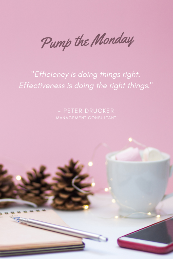 Efficiency is doing things right. Effectiveness is doing the right things.